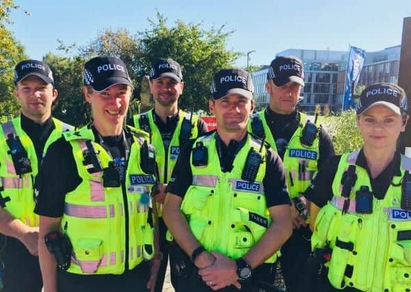 The University of Northampton policing team with, front row far left, Sgt Lorna Clarke