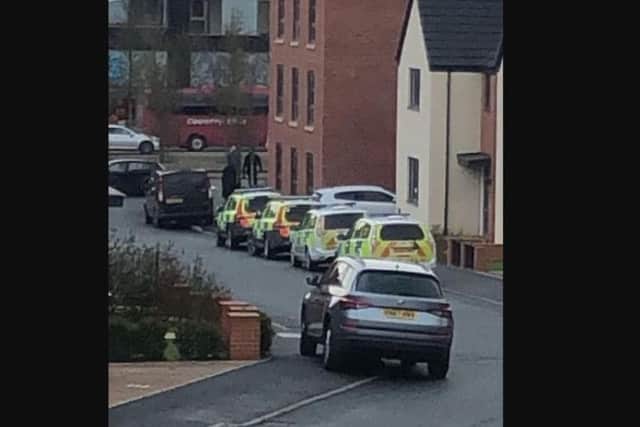 Armed Police in Upton this afternoon