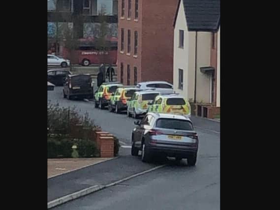 Armed Police in Upton this afternoon
