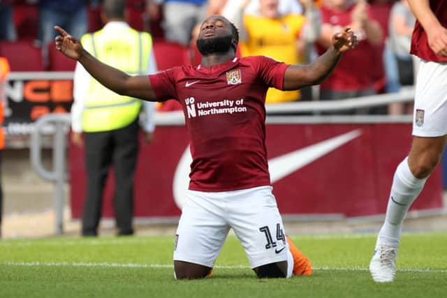 Junior Morias scored his first Cobblers goal against Tranmere earlier this season