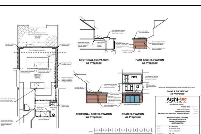 APPROVAL NOT REQUIRED Larger Home Extension. Dimensions a) 5.9m b) 3.2m c) 2.8m