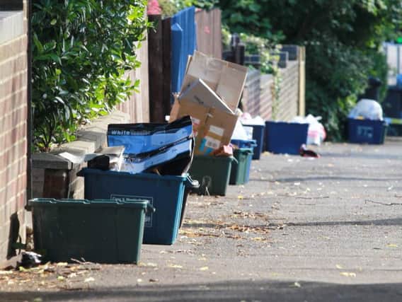 The recycling containers will be replaced by clear sacks at some Far Cotton homes as part of a trial by Northampton Borough Council. Picture by Georgi Mabee