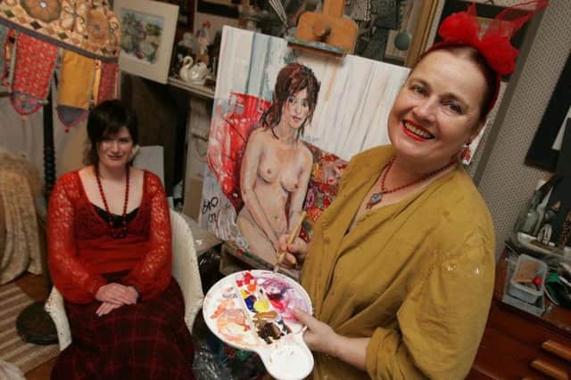 Elke at home with one of her many subjects