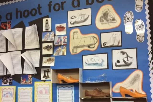 Pupils created a project on the shoe making history in this town to link with the cobblers history in Northampton.