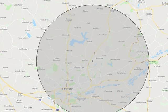 Carterwood chartered surveyors say the area outlined by the grey circle is facing a shortfall of 500 care home beds by 2022.
