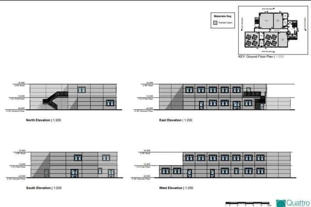 Plans for the temporary block at Wootton Park School