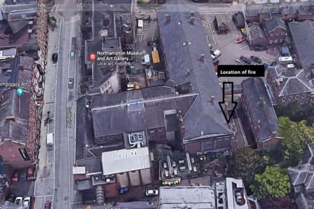 The fire was in the north-west corner of the old gaol block