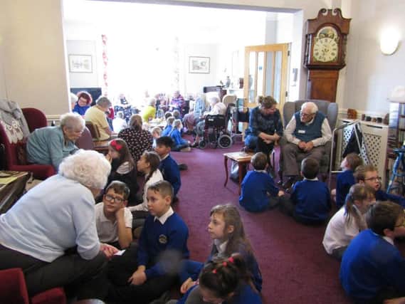 Ninety children, over three days, have been chatting with residents at St. Christopher's Home in Abington Park Crescent to find out about their past.