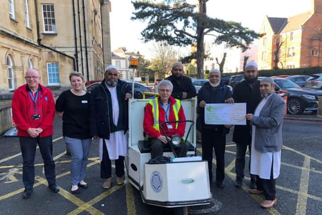 Chairman Abdul Shafique presented the cheque to NGH's Alison McCulloch on Thursday. Pictured here with Secretary Giash Uddin, Treasurer Abdul Ali, Assistant Secretary Harun Ali and Assistant Treasurer Fazar Ali.