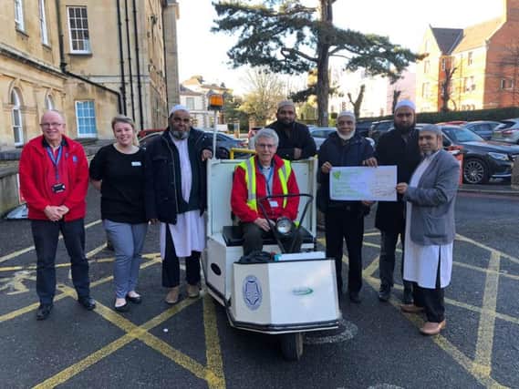 Chairman Abdul Shafique presented the cheque to NGH's Alison McCulloch on Thursday. Pictured here with Secretary Giash Uddin, Treasurer Abdul Ali, Assistant Secretary Harun Ali and Assistant Treasurer Fazar Ali.