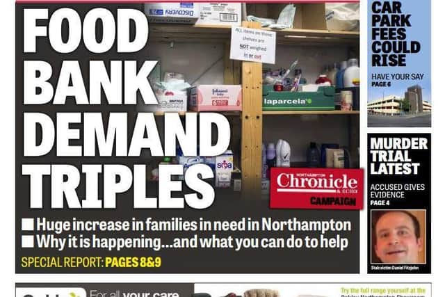 The Chronicle & Echo featured the story of Emmanuel Food Bank on it's front page this week.