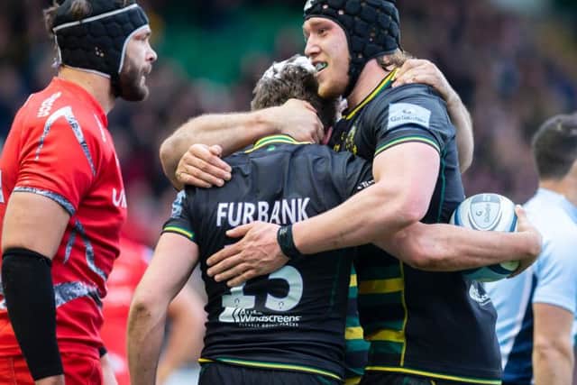 Alex Moon and George Furbank celebrated