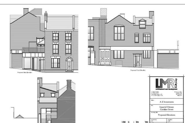 Architects' drawings of the proposed exterior