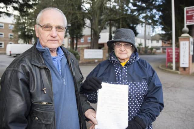 Residents gathered 150 names on a petition to see the extension brought down, including Dave and Sue Peck, above.