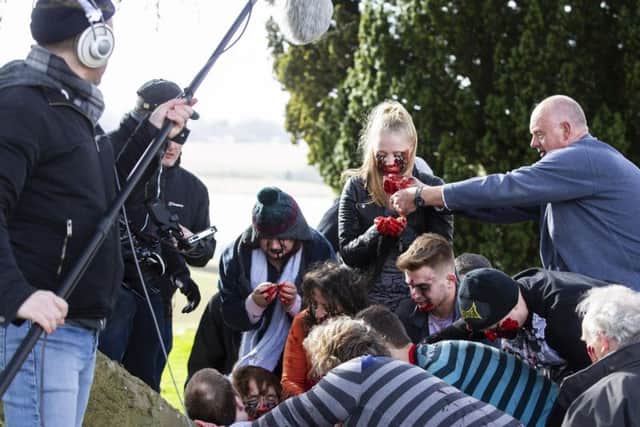 PIcture taken on set today (Wednesday) by Kirsty Edmonds in Pitsford.