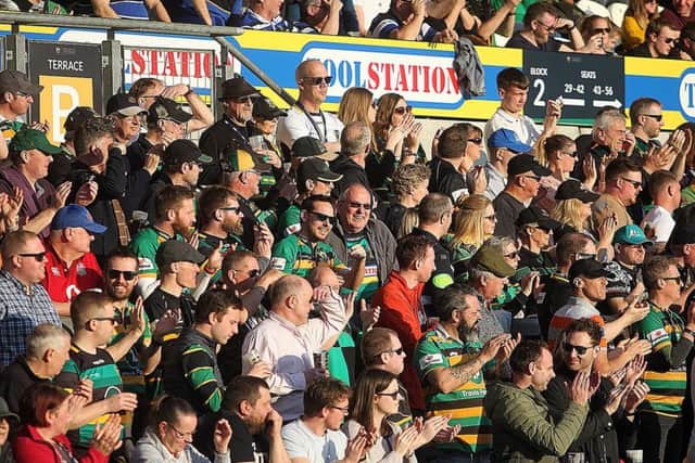 Saints fans basked in the Franklin's Gardens sun