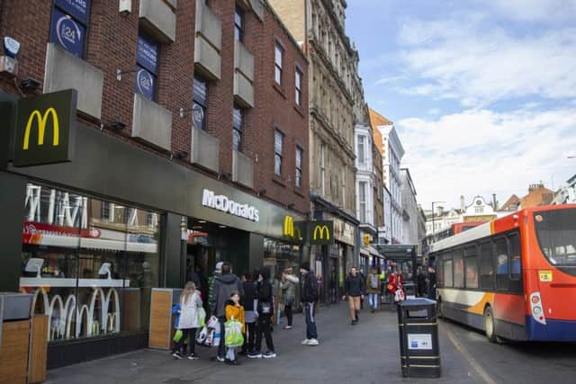 The assault took place close to McDonald's in the Drapery.