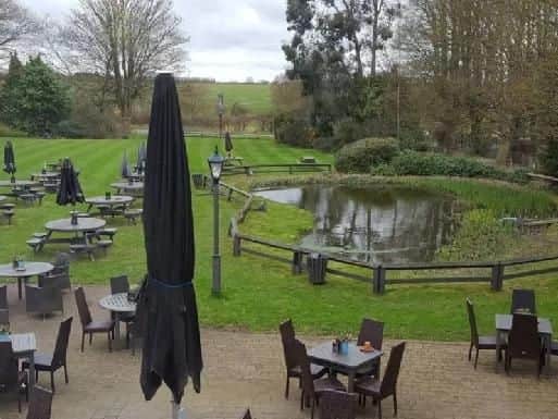The garden at the Greyhound in Milton Malsor is huge! Always a popular choice on a sunny day with rattan furniture on the patio and benches on the grass. Plenty of sun, a pond and sometimes a bouncy castle if you're lucky