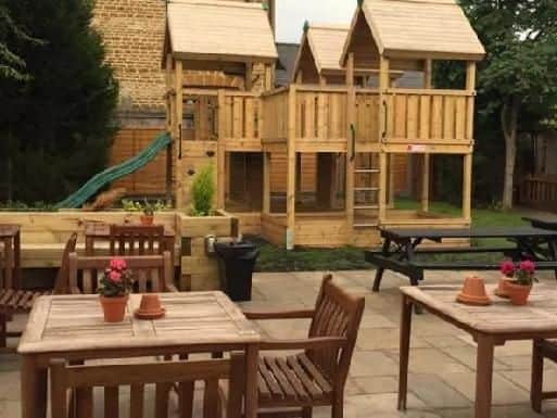 The Hart of Duston in Harlestone Road has recently undergone a makeover and now has a lovely wooden climbing frame in the garden as well as a bouncy castle. A little sun trap!