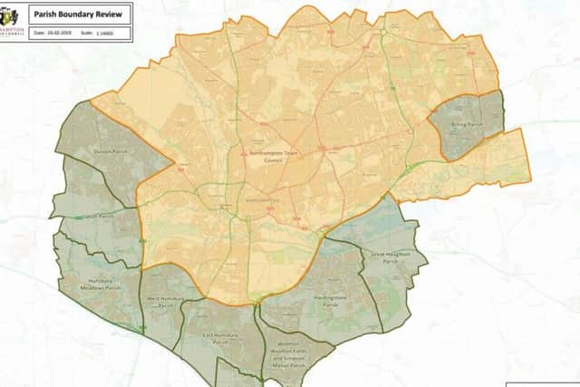 'Option 2' would create a single town council for all the unparished areas of Northampton.