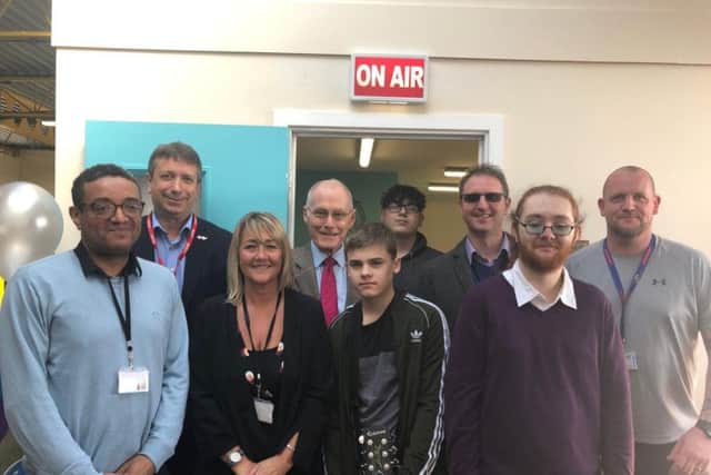 Staff, pupils and trustees pictures outside the new facility. It's hoped the music room will engage children and inspire them to perhaps become musicians, if it is their niche.