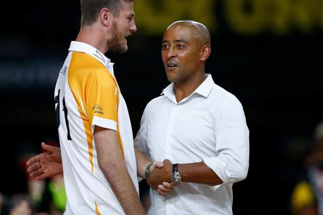 Former Saints star Rob Horne with George Gregan at the Invictus Games in Sydney