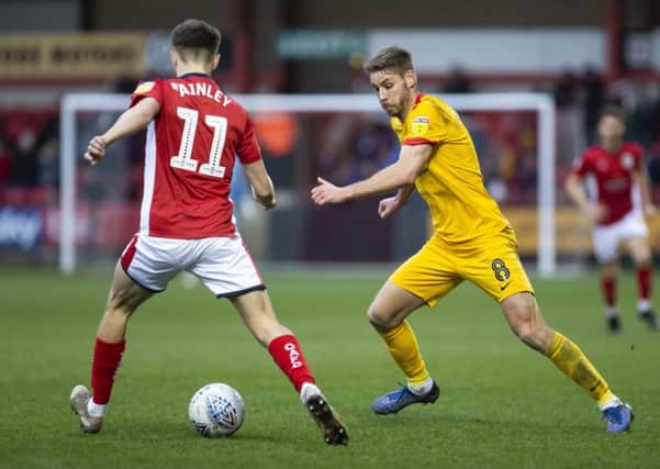 Sam Foley in action during last weekend's 2-0 win at Crewe Alexandra