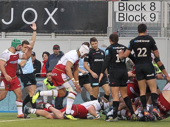 Reece Marshall scored for Saints at Saracens last Saturday (picture: Sharon Lucey)