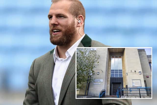 Northampton Saints' James Haskell was banned from driving for 14 days at a Northampton court today.