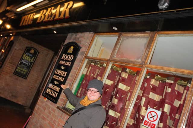 Comedian and TV presenter Alan Carr outside The Bear in Sheep Street before filming in January 2010. Alan's dad Graham was manager of Northampton Town FC from 1985-1990.