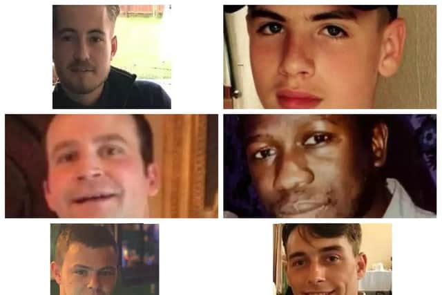 Pictured here are six Northamptonshire men who were stabbed to death since January 2018.