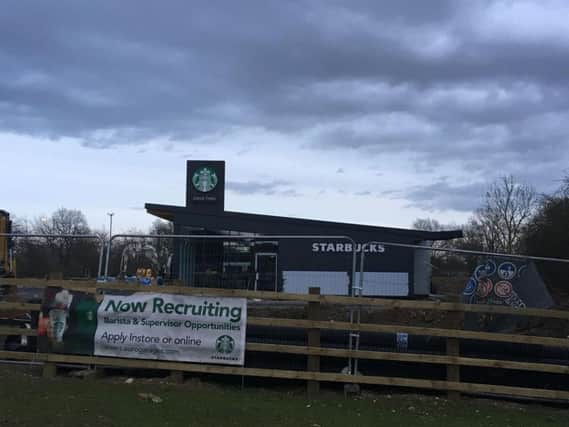 Starbucks is recruiting for staff at the newly built drive-thru just off junction 16