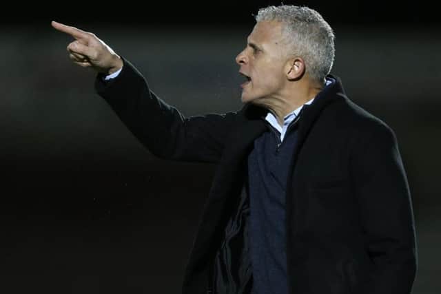 Keith Curle was his usual vocal presence on the touchline during Tuesday's game. Picture: Getty.