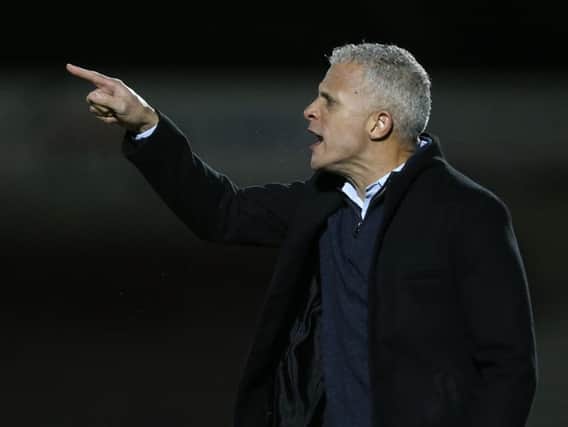 Keith Curle was his usual vocal presence on the touchline during Tuesday's game. Picture: Getty.