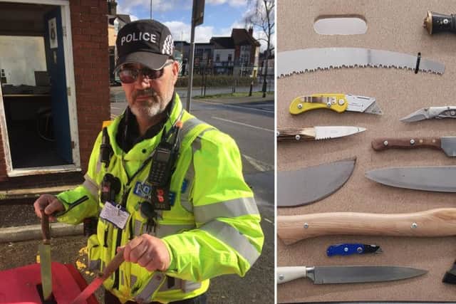 Two knives have already been thrown away at a Northampton knife amnesty bin.