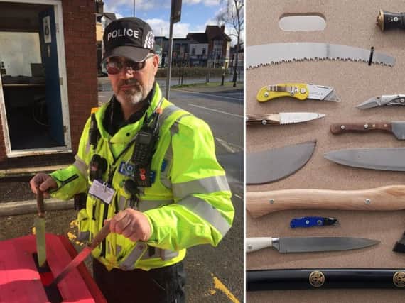 Two knives have already been thrown away at a Northampton knife amnesty bin.
