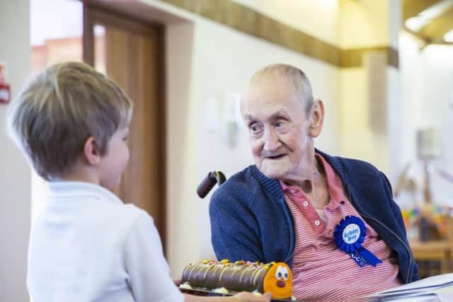 Tony was given a Colin the Caterpillar cake by one of the four year olds at Bridgewater Primary School.