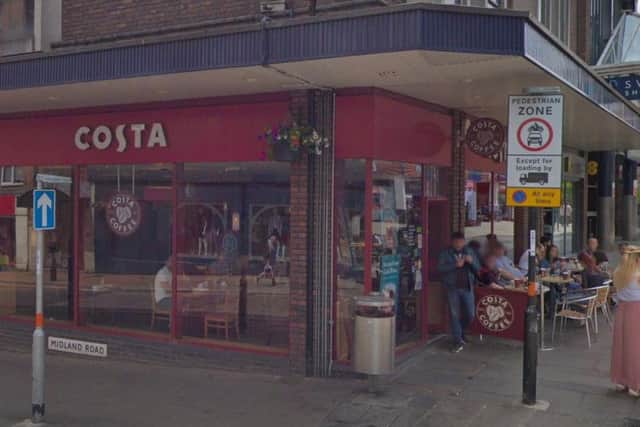 Staff at Costa opened an unattended bag and found a knife, a passport and 42 grams of white powder.