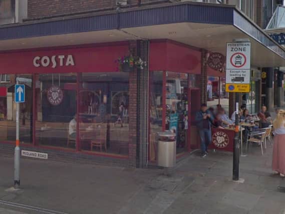 Staff at Costa opened an unattended bag and found a knife, a passport and 42 grams of white powder.