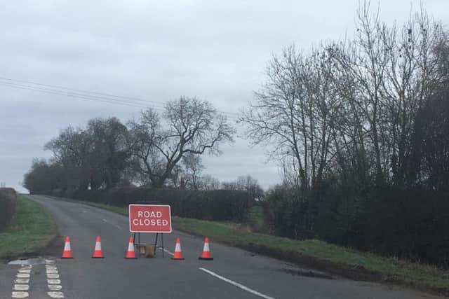 The road between West Haddon and Guilsborough has been shut