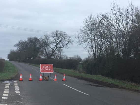 The road between West Haddon and Guilsborough has been shut