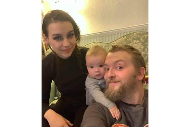 Lily and Peter with their five-month-old daughter