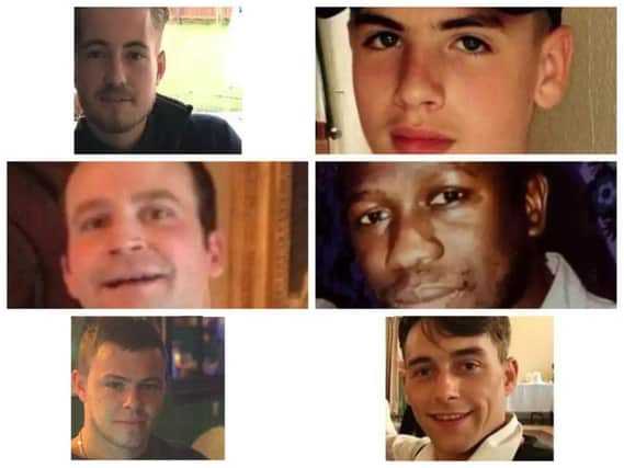 Picutred here are six young men who were stabbed to death in Northamptonshire since January 2017.