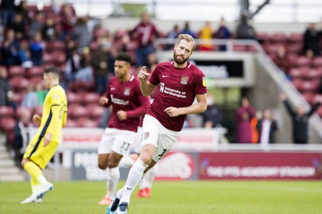 Kevin van Veen was on target from the spot when Northampton lost 3-1 to Cheltenham earlier in the season