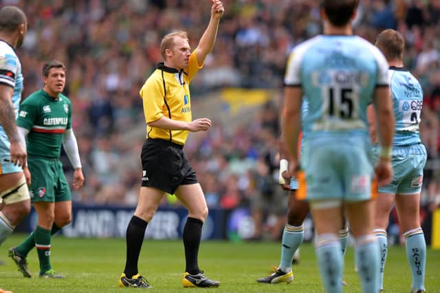Wayne Barnes sent off Dylan Hartley in the 2013 Premiership final