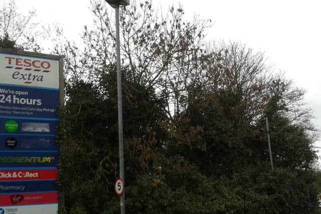 The Hunsbury entrance to the Tesco Mereway car park