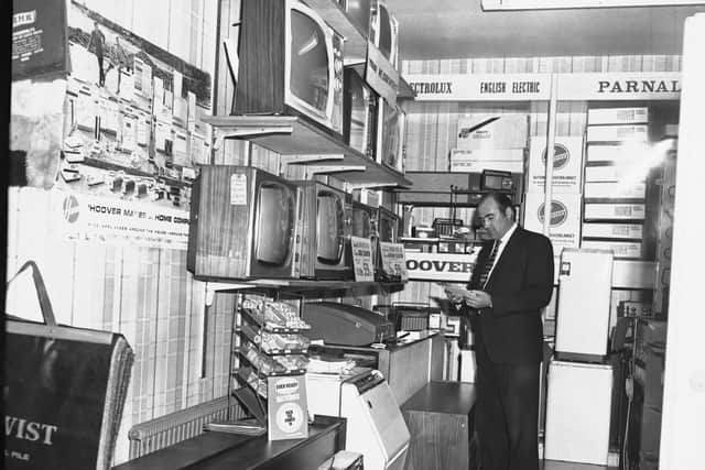 A household appliances and television showroom in Wellington Place, off Barrack Road, Northampton, July 19, 1967