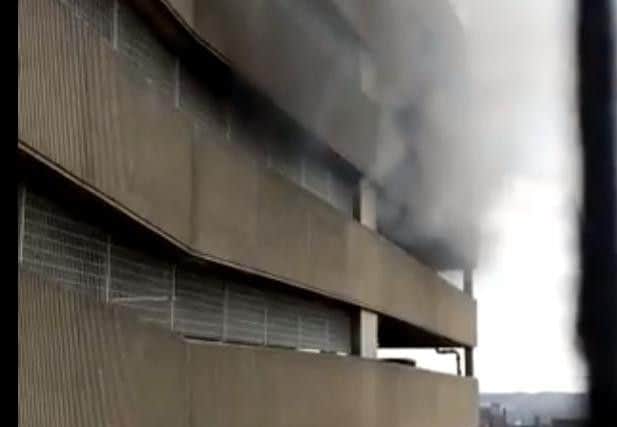 Smoke was seen billowing out of the Grosvenor's Centre car park.