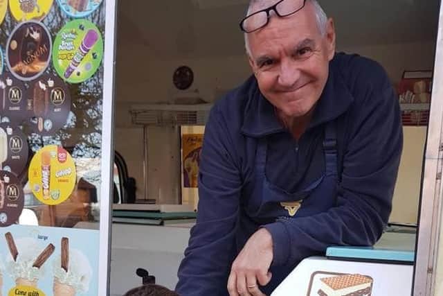 Gallones stepped in to cheer up the little Duston resident who only wants to be an ice cream man when he grows up.
