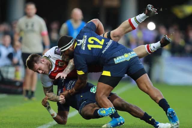 Teimana Harrison felt the force of the home team